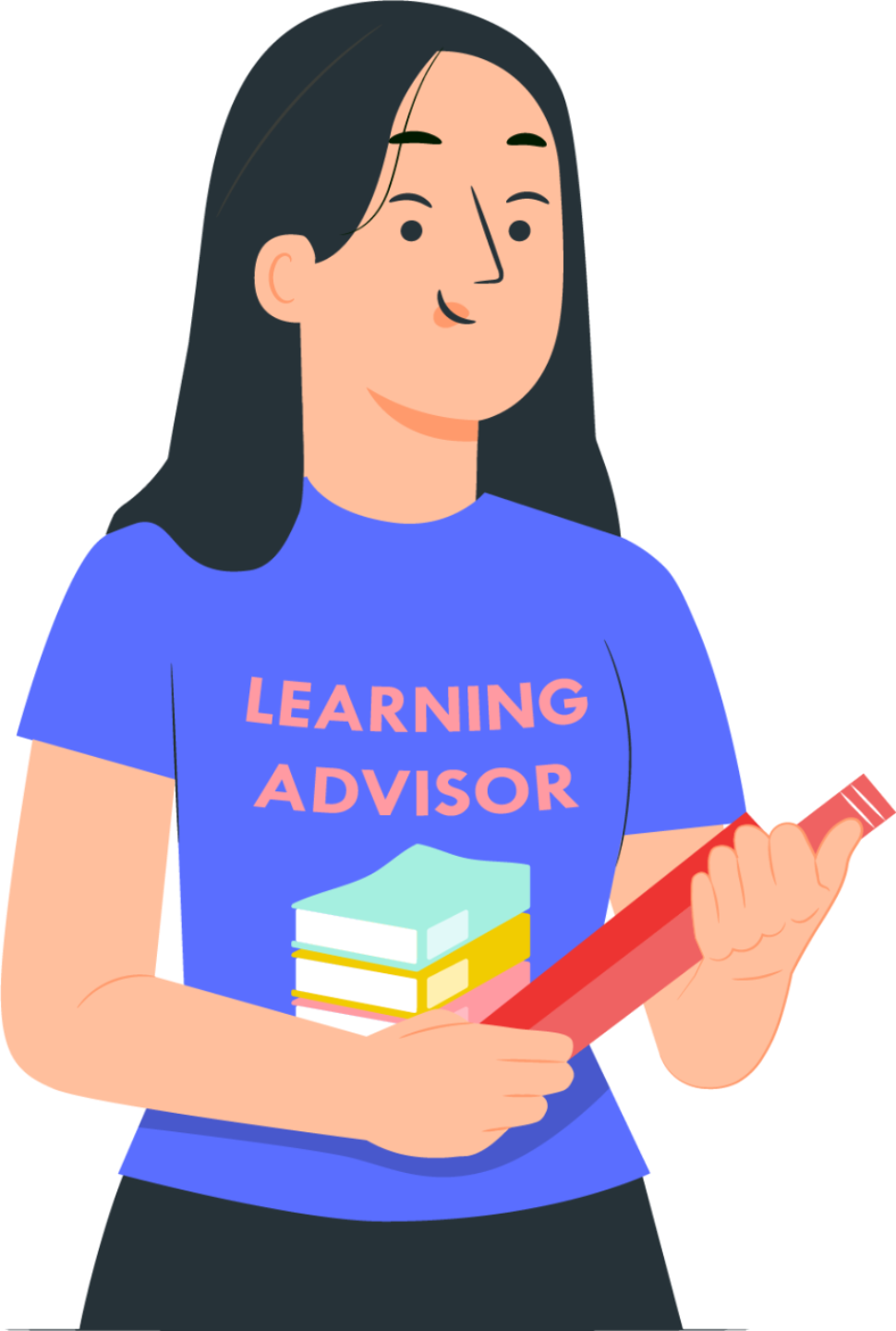 Decorative cartoon image of a learning advisor